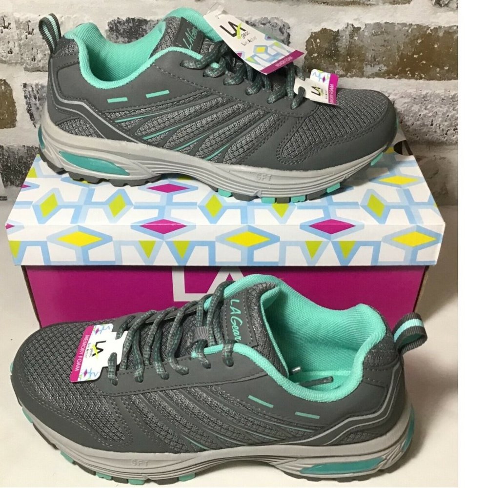 Womens LA Gear Active ASCENT Athletic Shoe Sneakers Size 6.5 Wide Gray NWT